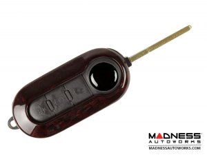 FIAT 500 Key Fob Cover - Carbon Fiber - Red Candy
